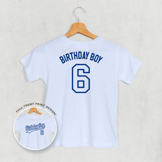 Birthday Boy Varsity #6 (Kids Back Print)