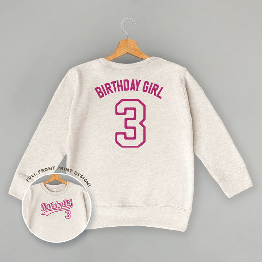 Birthday Girl Varsity #3 (Kids Back Print)