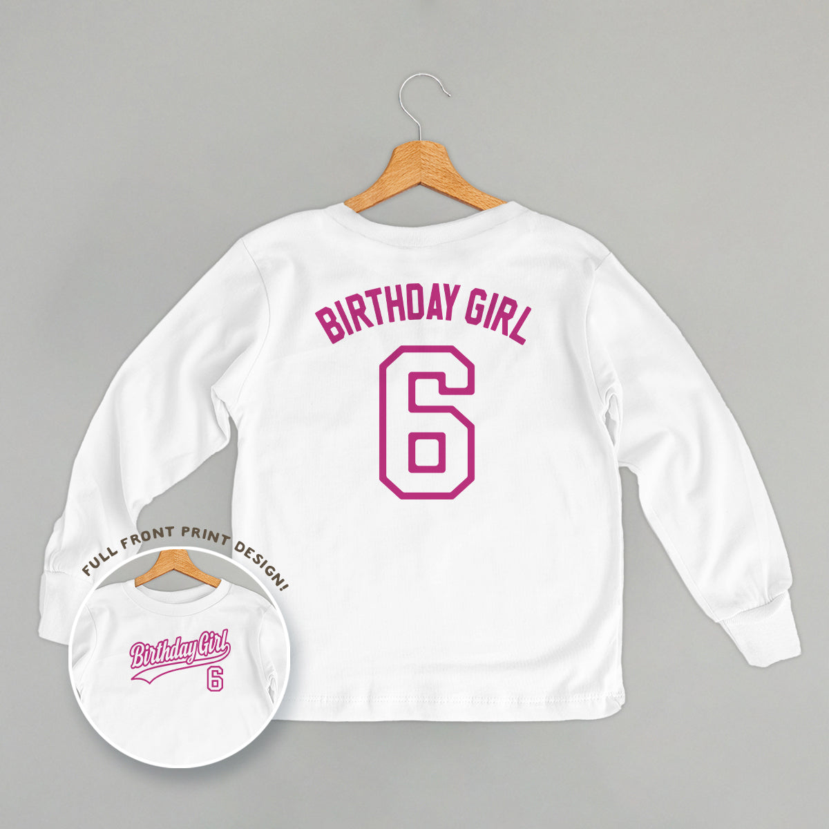 Birthday Girl Varsity #6 (Kids Back Print)