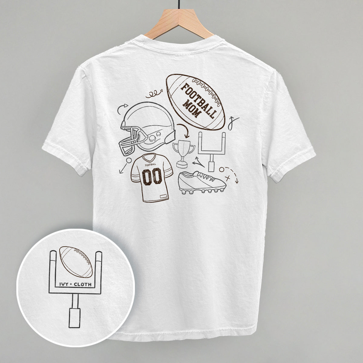Football Mom Doodle (Back Print) - made to order