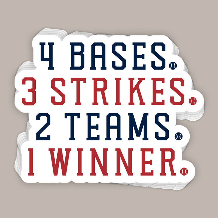 4,3,2,1 Baseball Decal