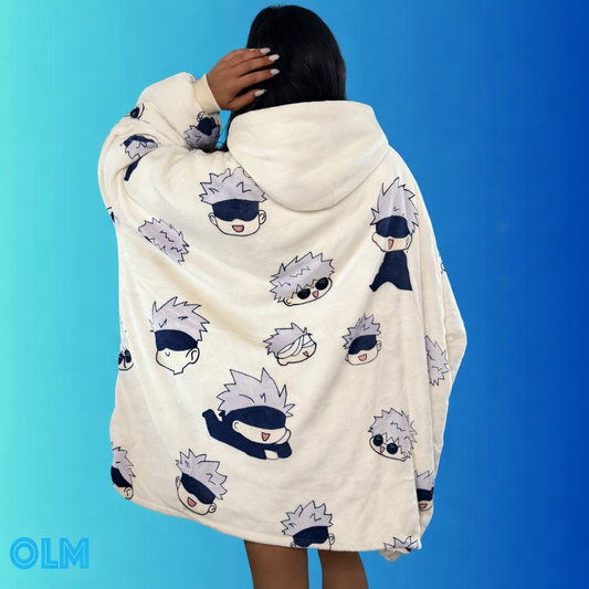 Jujutsu Kaisen Gojo Wearable Blanket Hoodie for Adults & Kids | OLM Toys