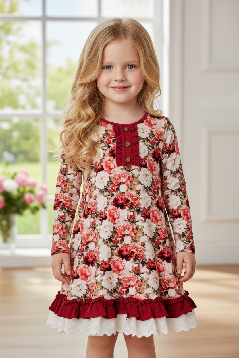 Crimson Bloom Nightgown