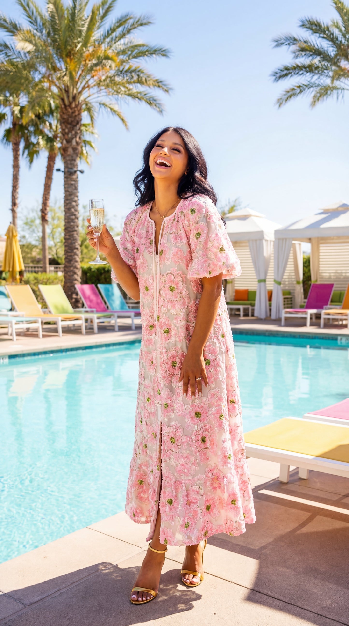 Talulah Caftan Maxi Dress - Pink Blossom