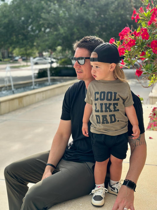 Cool Like Dad Black on Green tee - preorder