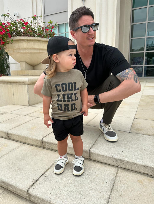 Cool Like Dad Black on Green tee - preorder