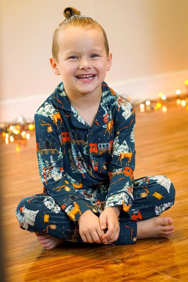North Pole Express Traditional Button-Down pajamas