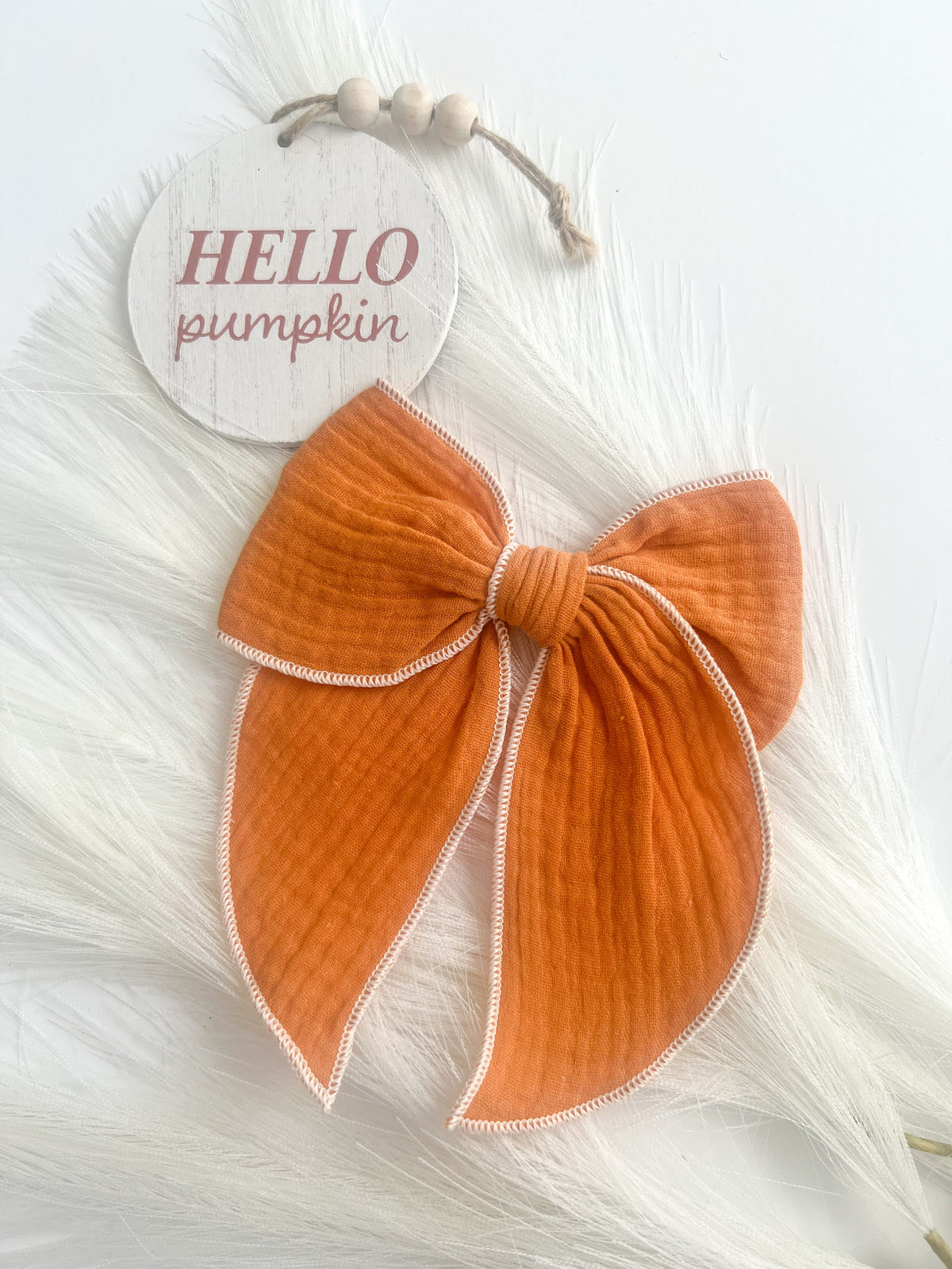 XL Pumpkin Spice Gauze Bow