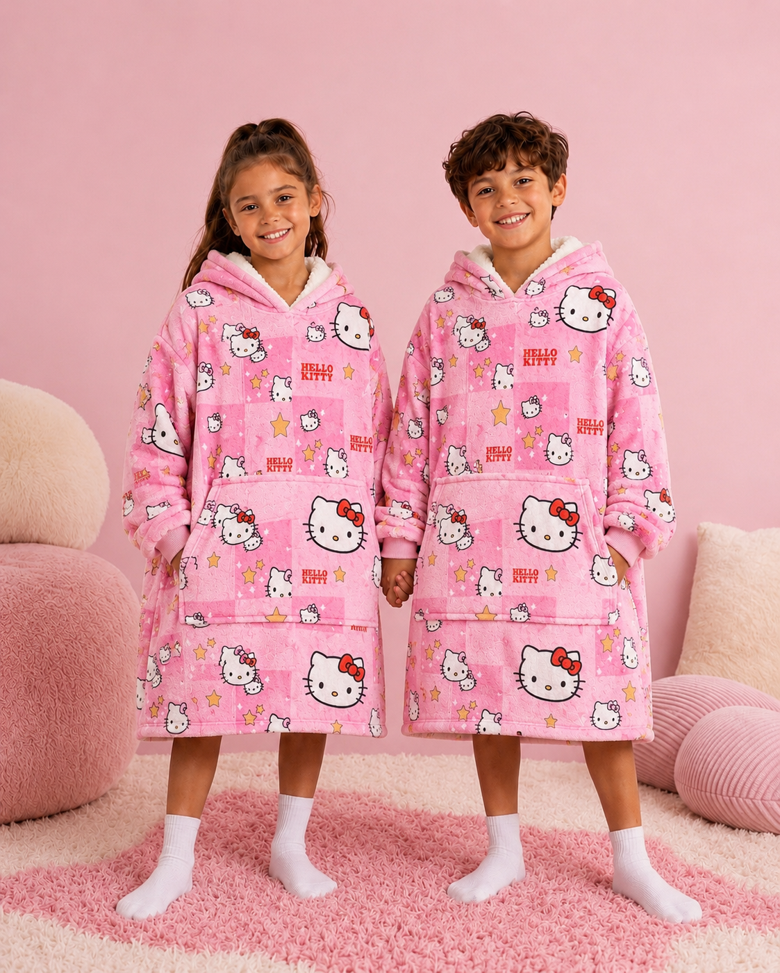 Hello Kitty Wearable Blanket Hoodie for Kids & Adults | OLM Toys