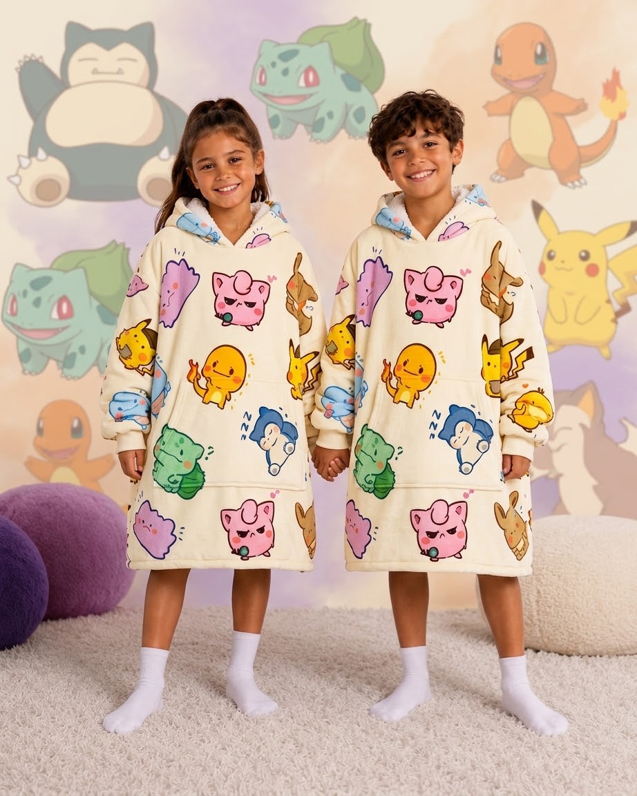 Pokémon Wearable Blanket Hoodie for Kids & Adults
