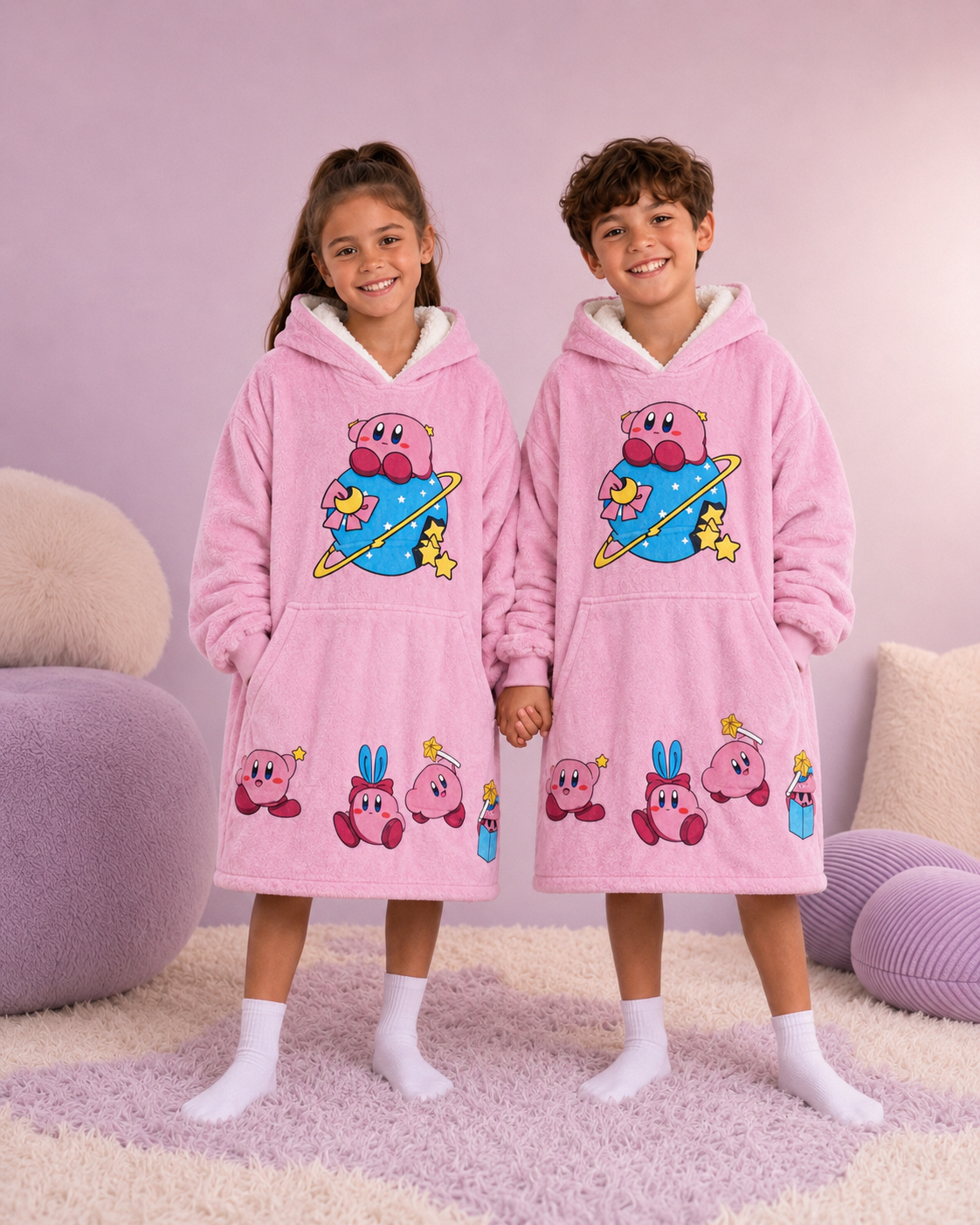 Kirby Wearable Blanket Hoodie for Kids & Adults | OLM Toys
