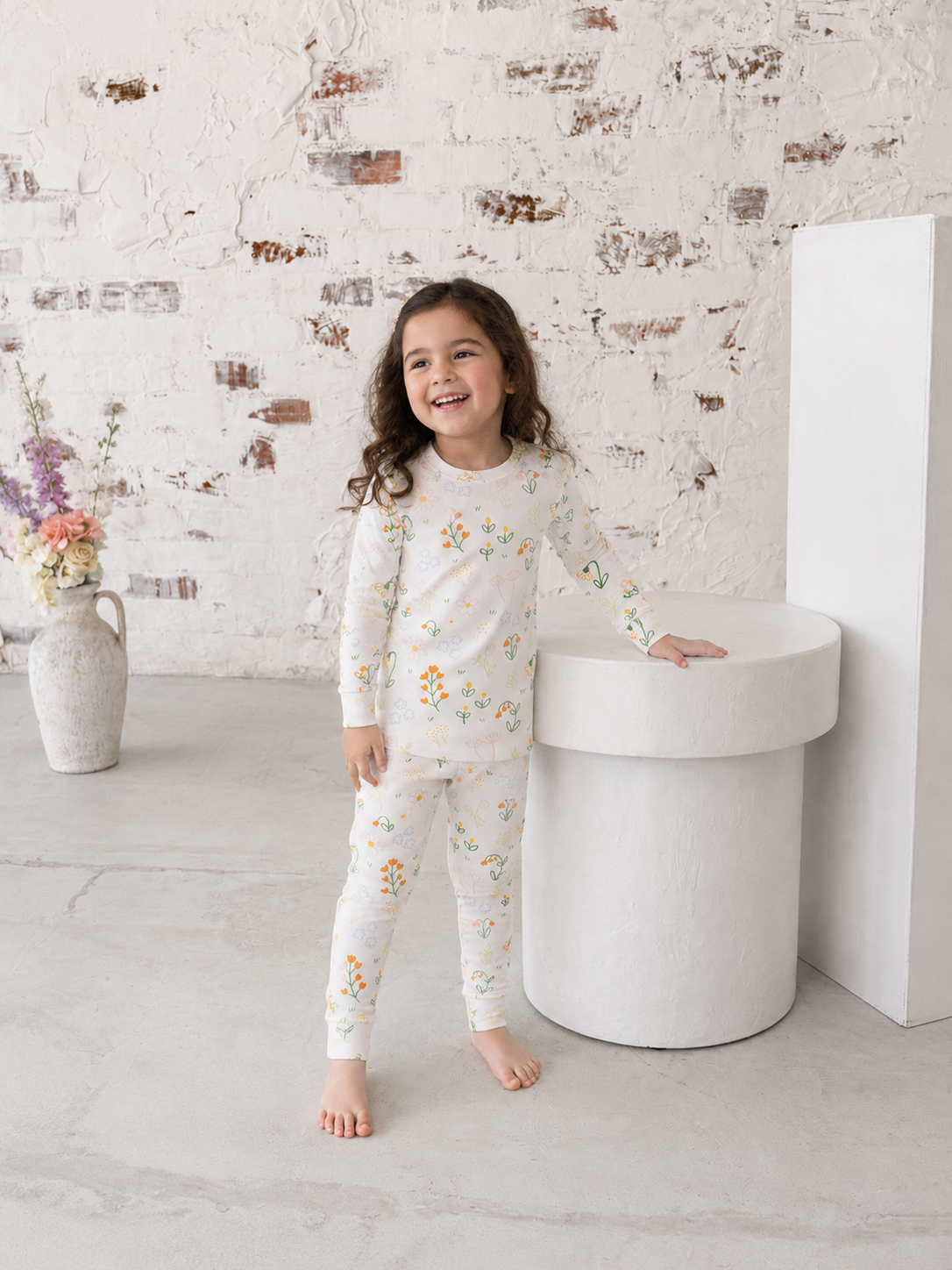 floral long sleeve pajama set