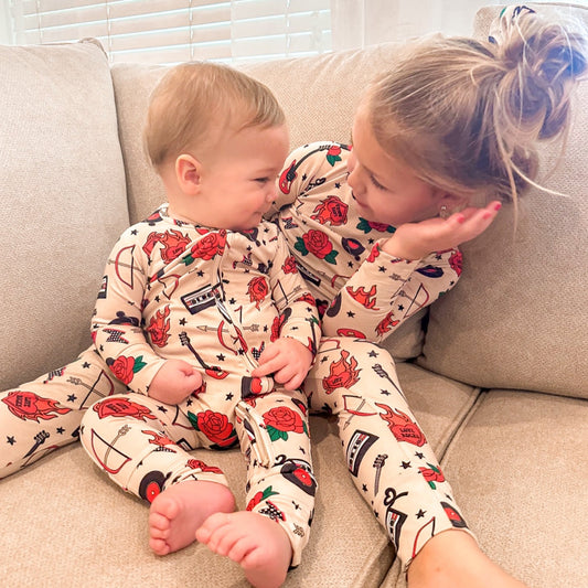 LOVE ON FIRE TWO PIECE BAMBOO JAMMIES