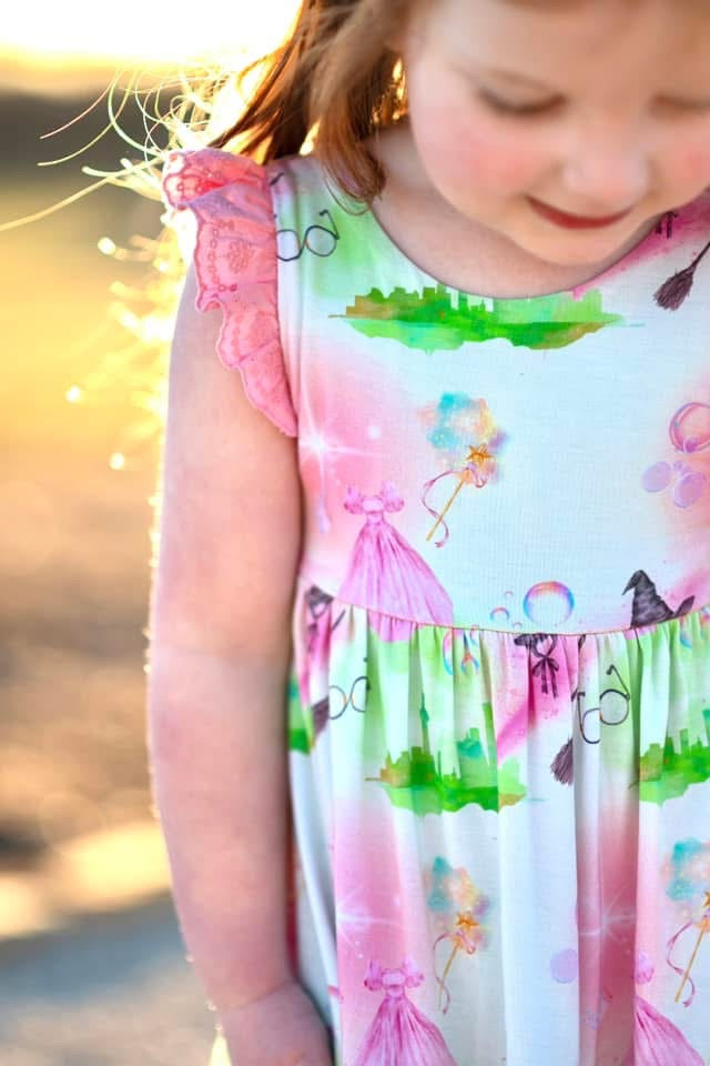 Popular Ruffle Lace Sleeve Tiered Twirl