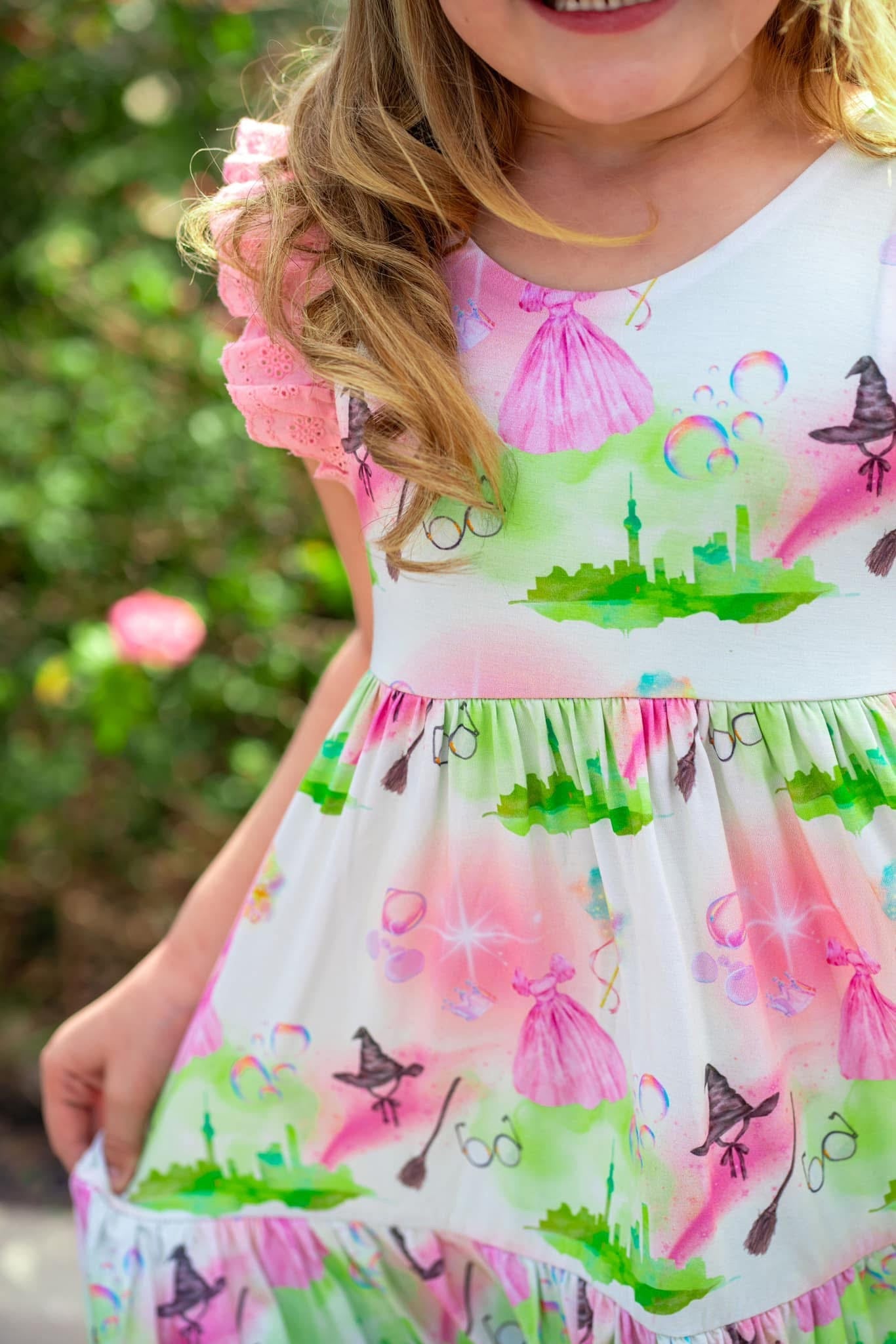 Popular Ruffle Lace Sleeve Tiered Twirl