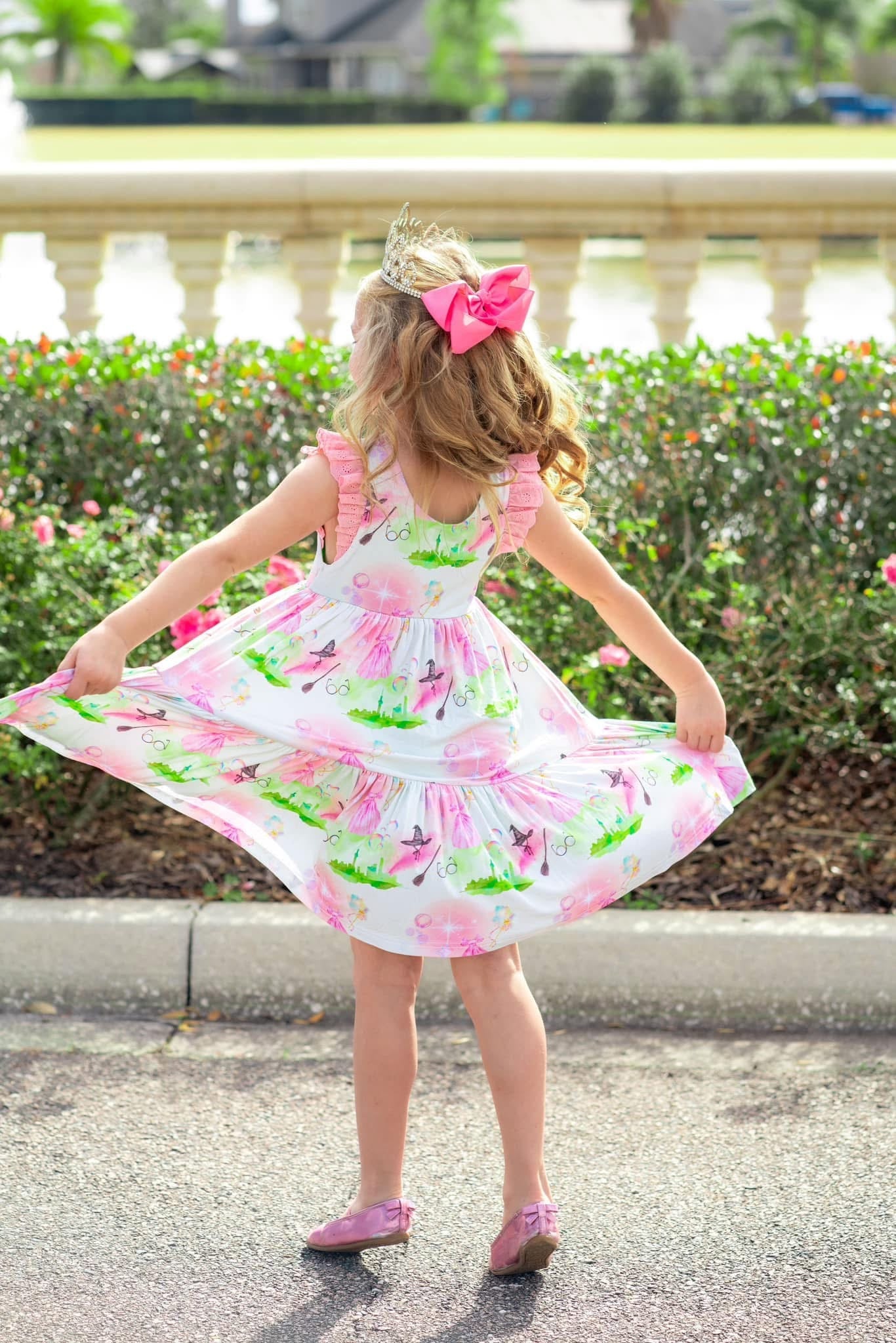 Popular Ruffle Lace Sleeve Tiered Twirl