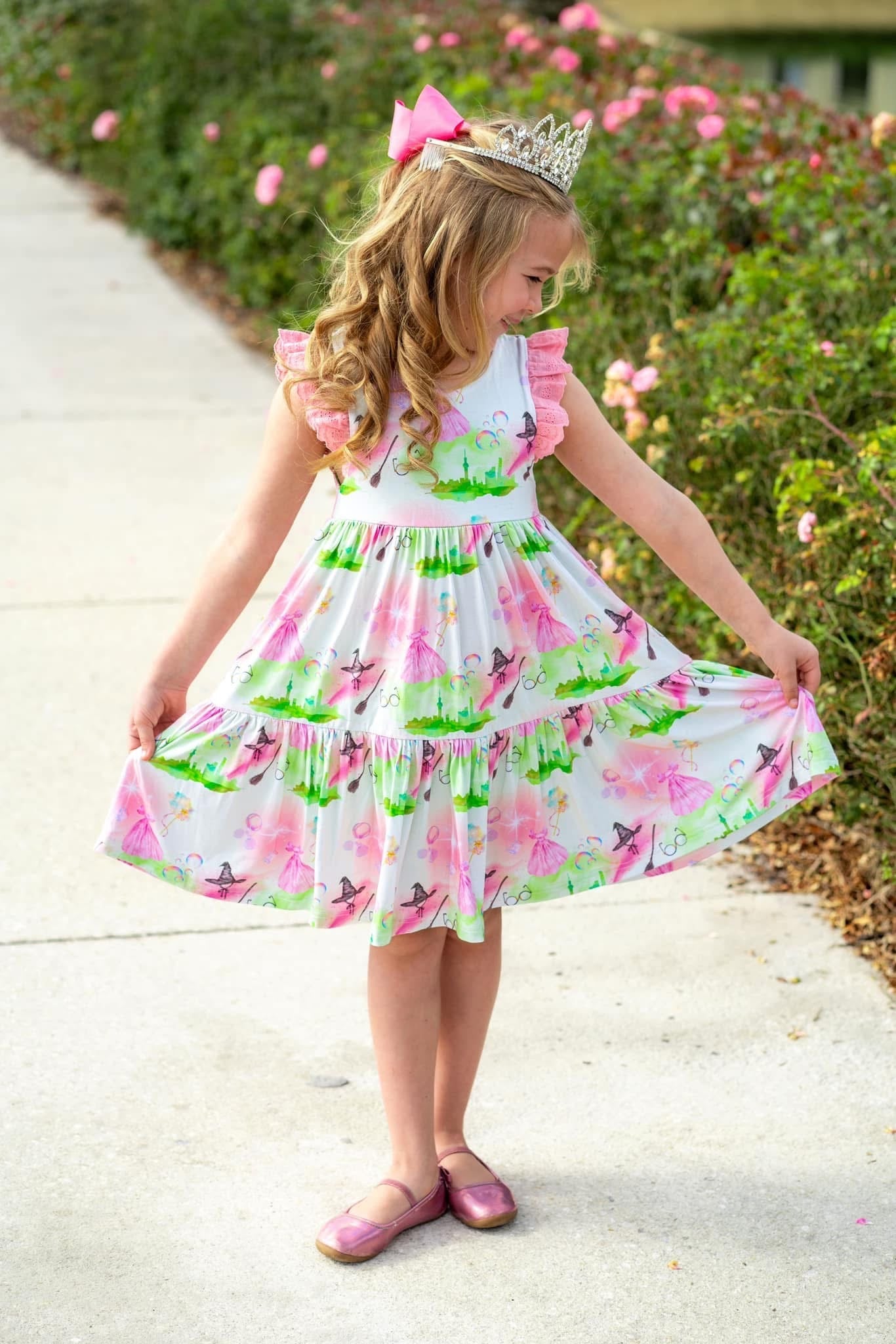 Popular Ruffle Lace Sleeve Tiered Twirl
