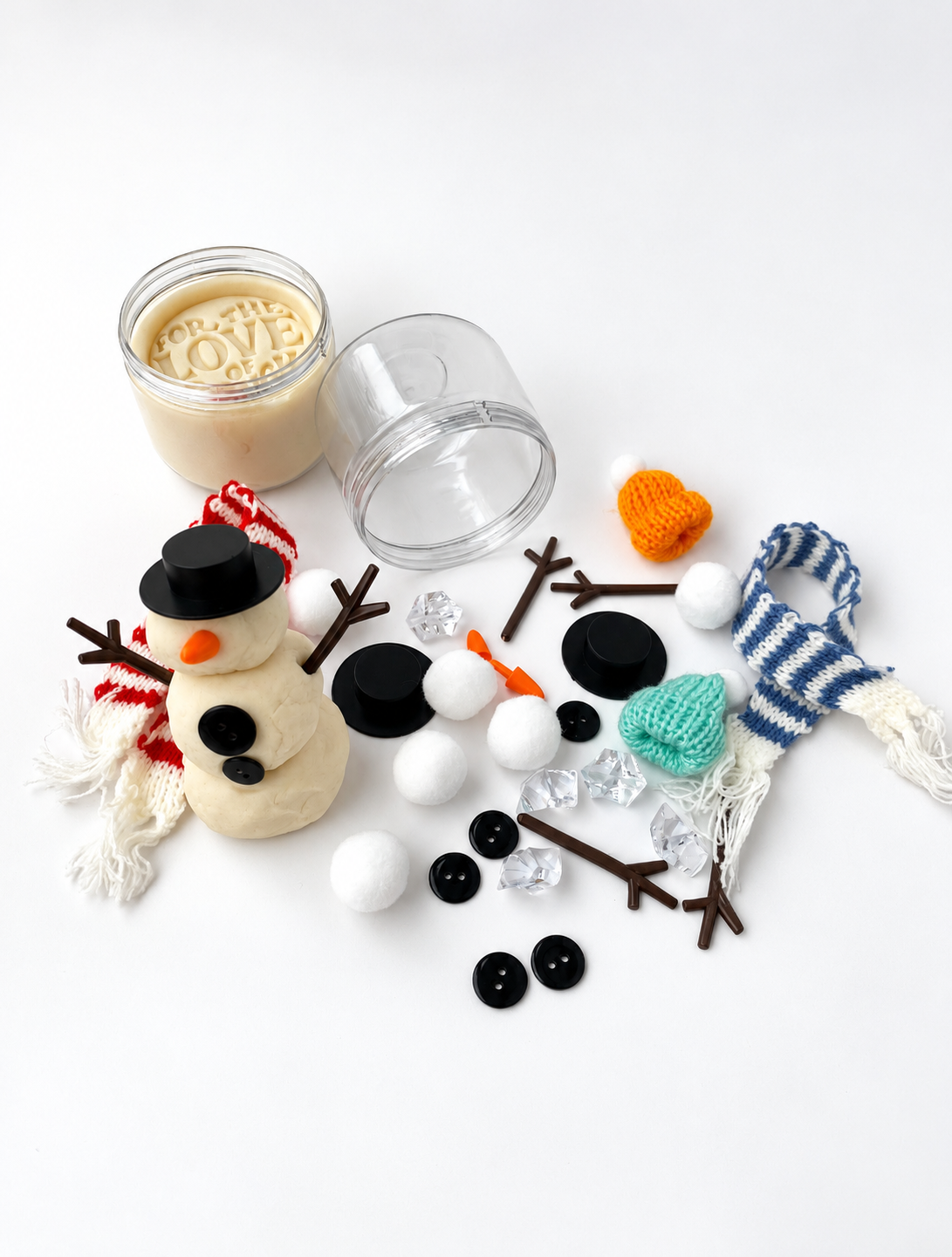 Build-A-Snowman Sensory Dough Double Jar