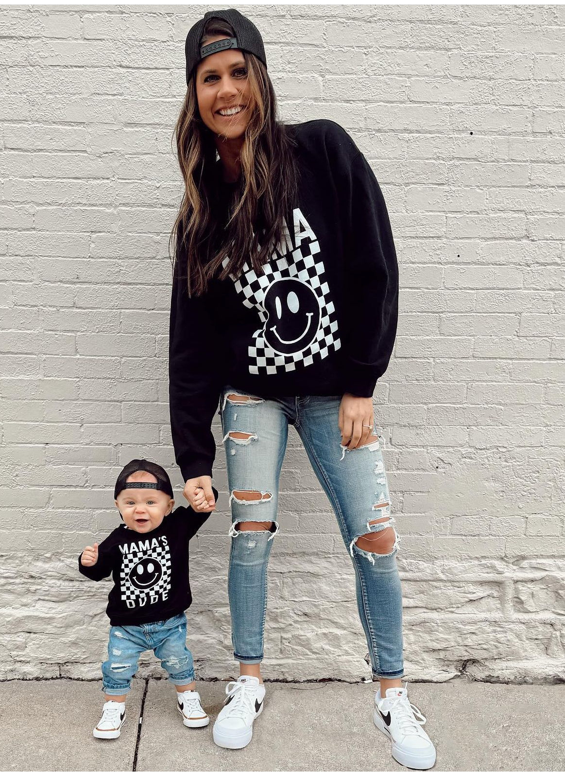 Mama Checkered Sweatshirt- made to order