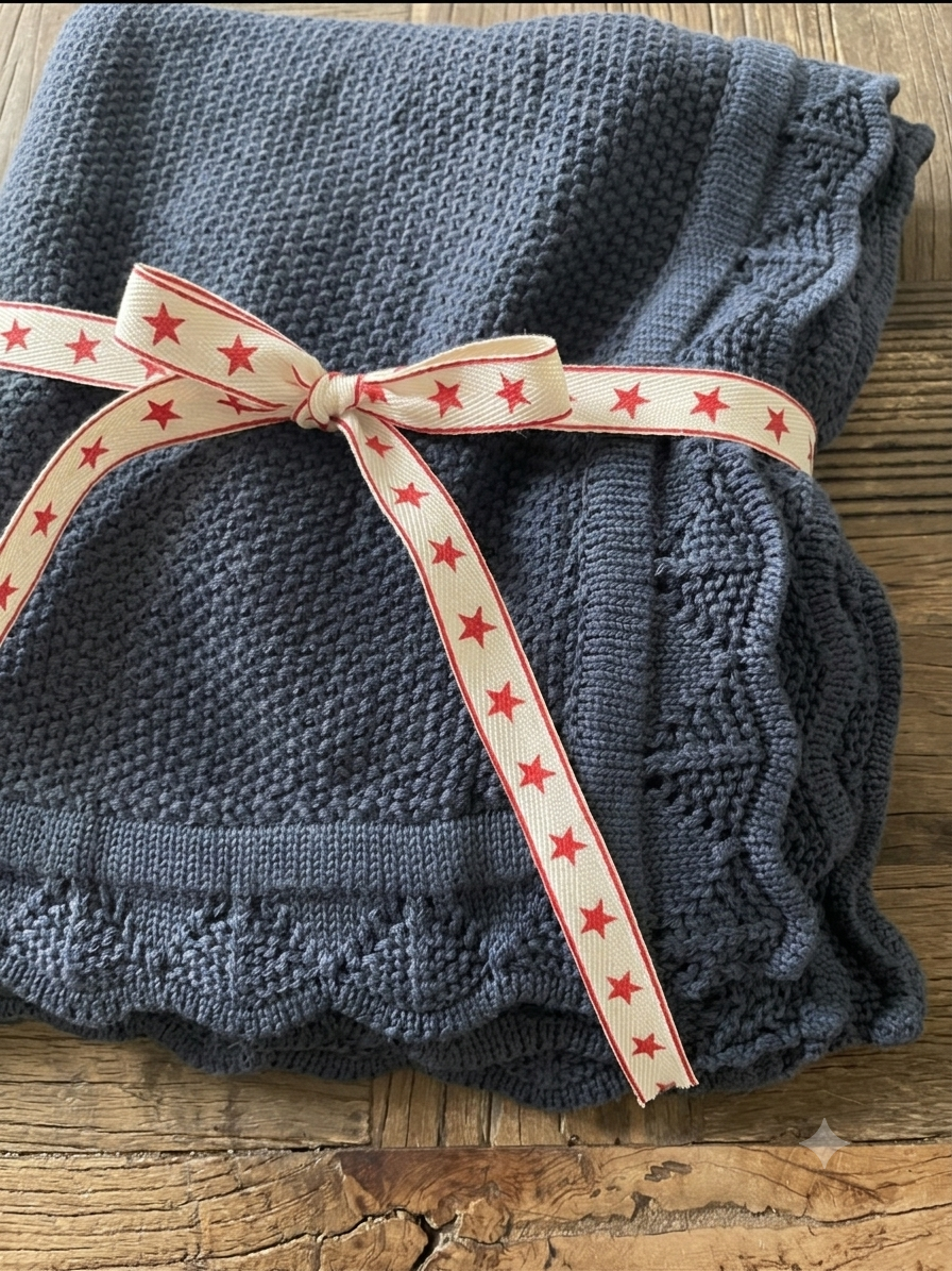 Americana Baby Knit & Rattle Set