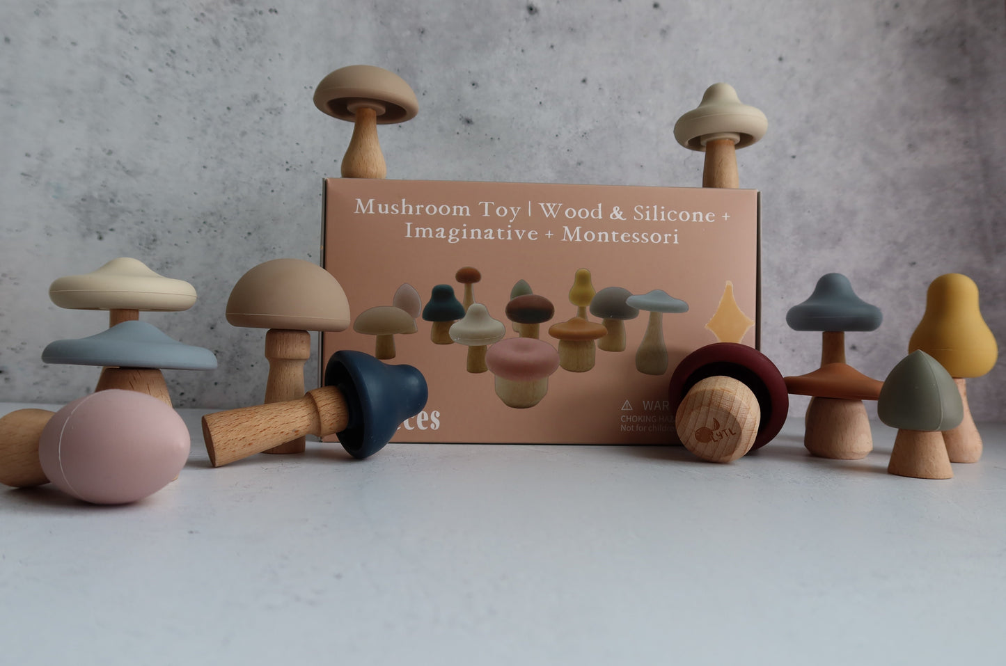 Mushroom Toy | Wood & Silicone + Imaginative + Montessori | LYTL®️