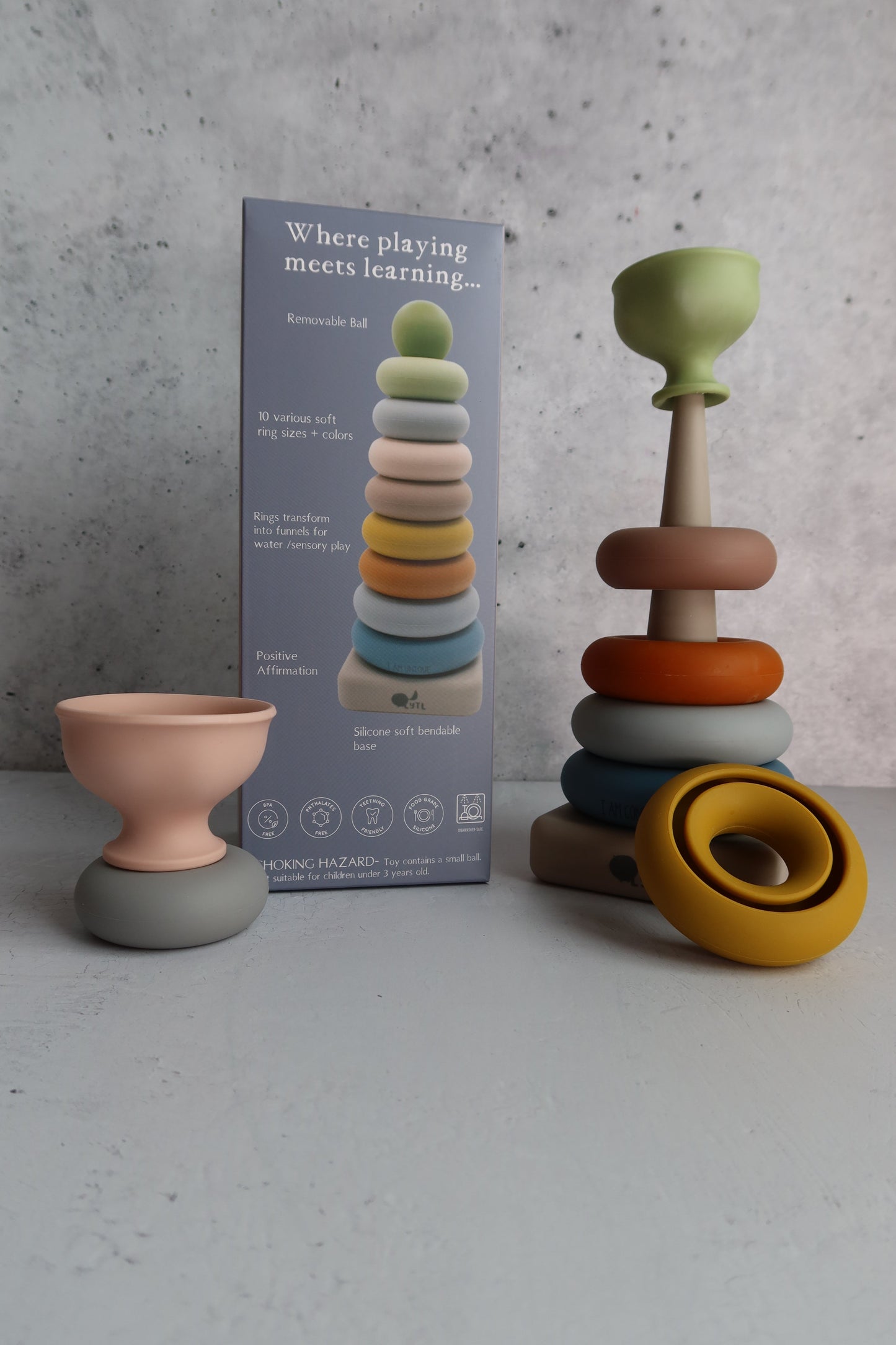 Ring Stacking Toy + Silicone + Sensory Play + Sorting & Montessori | LYTL®️