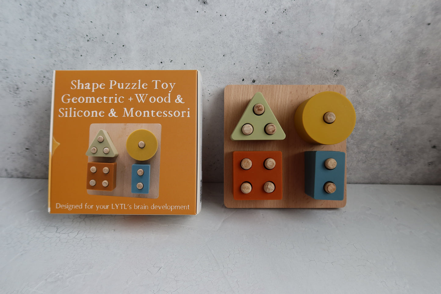 Shape Puzzle Toy + Geometric + Wood & Silicone + Montessori | LYTL®️