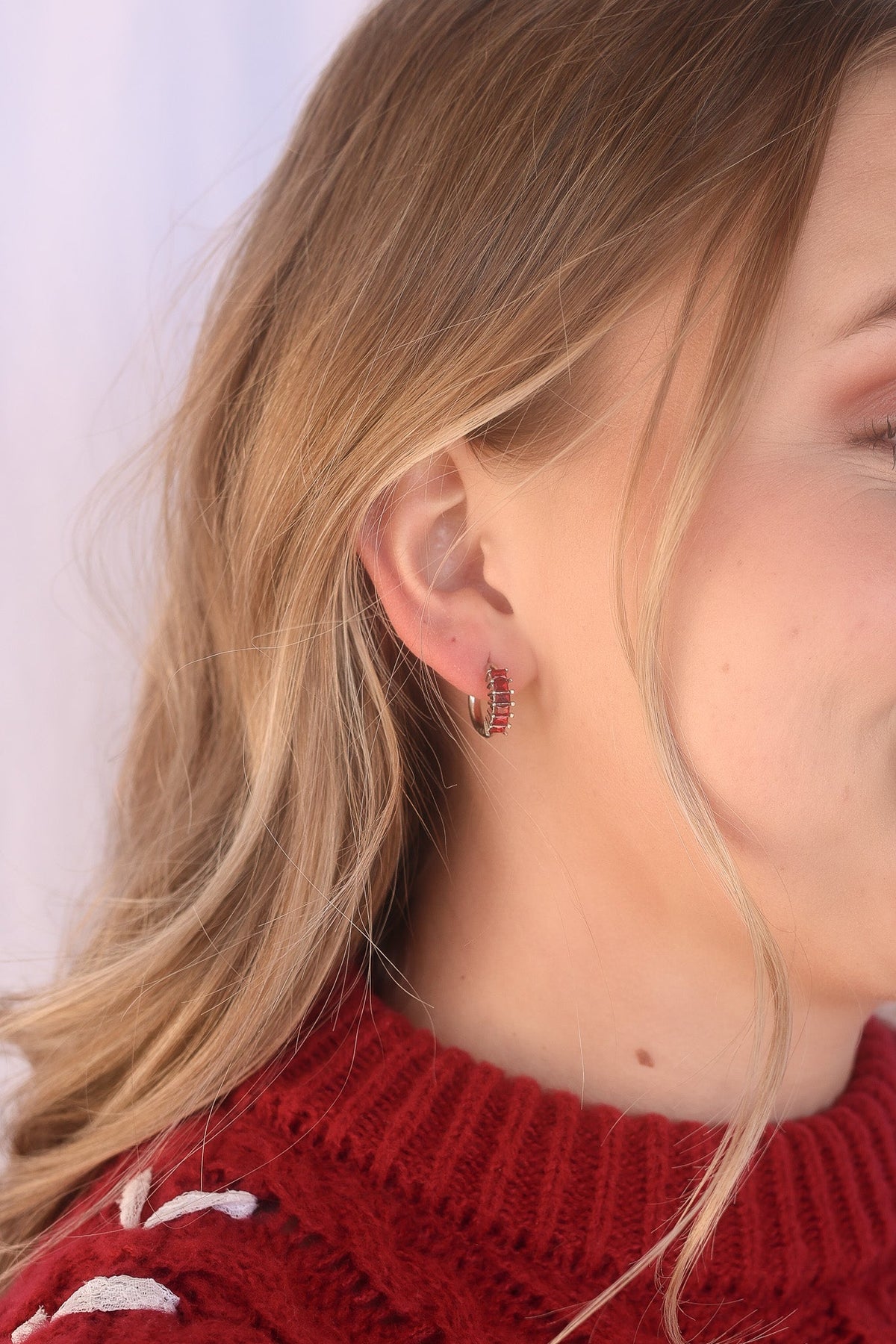 Crystal Hoop in Red