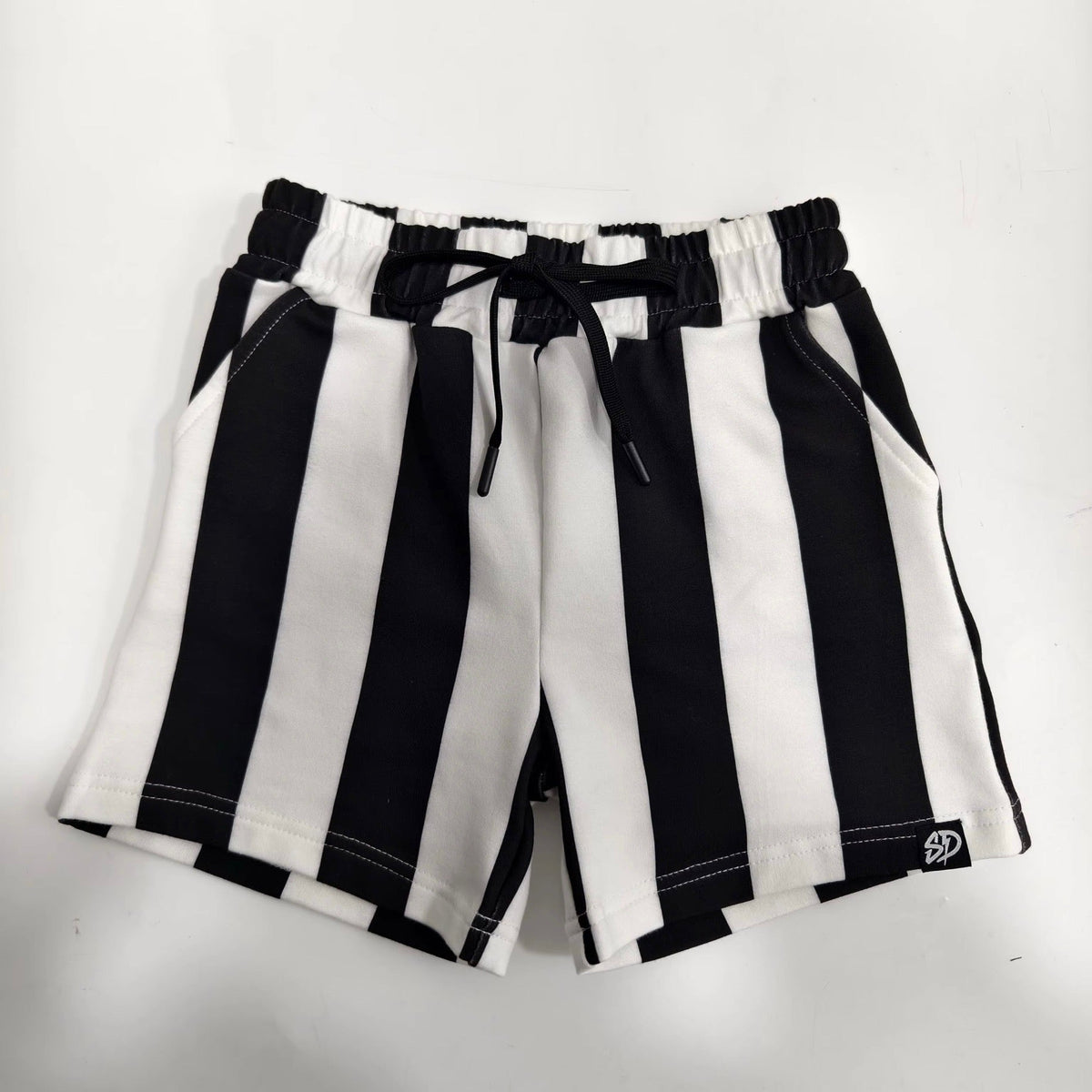 BLACK & WHITE STRIPED • SHORTS