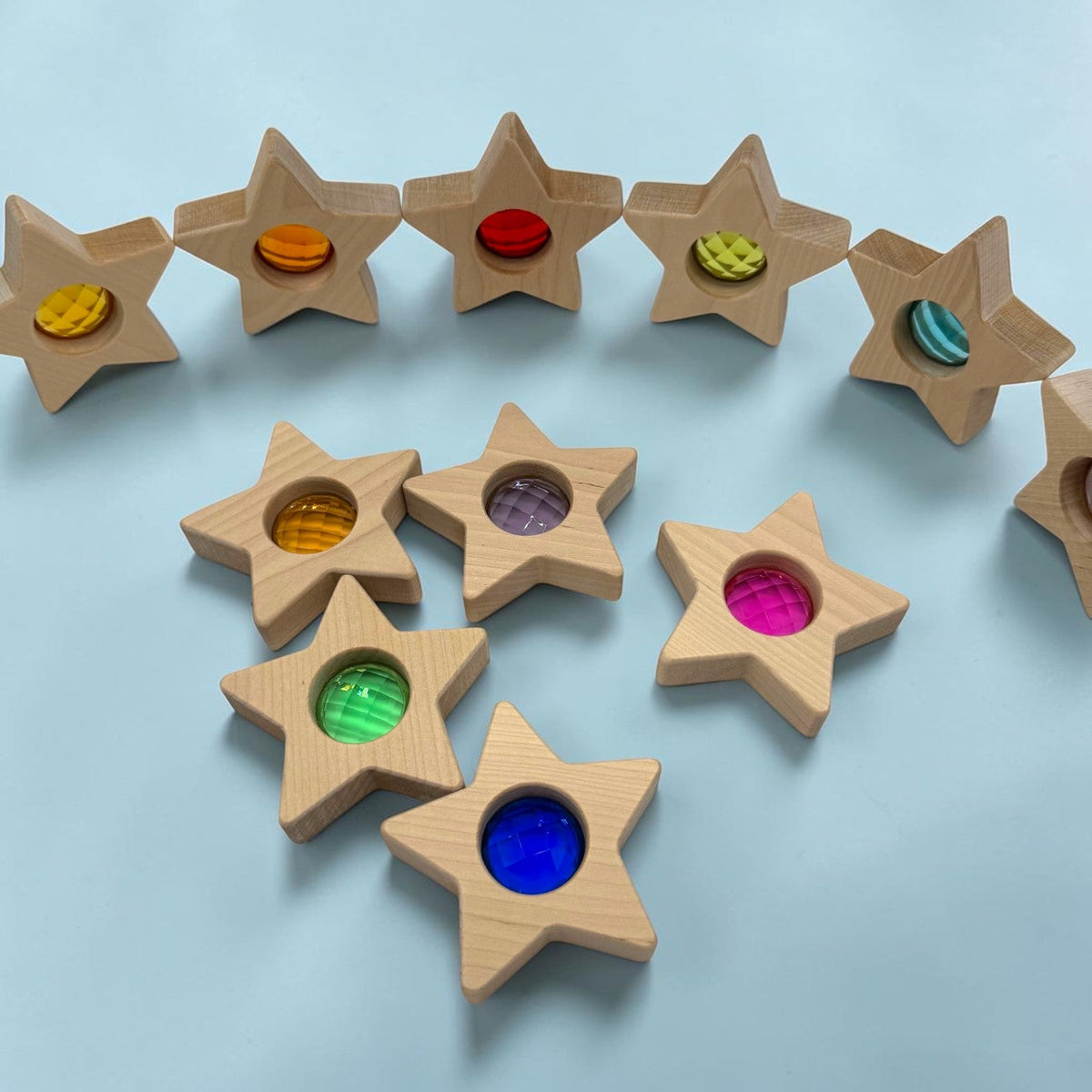 12-Piece Wooden Gem Stars Block Set