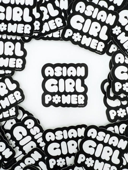 Asian Girl Power Bubble Sticker
