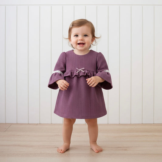 Amethyst Ruffle Bow Dress