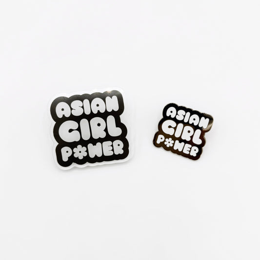 Asian Girl Power Bubble Pins