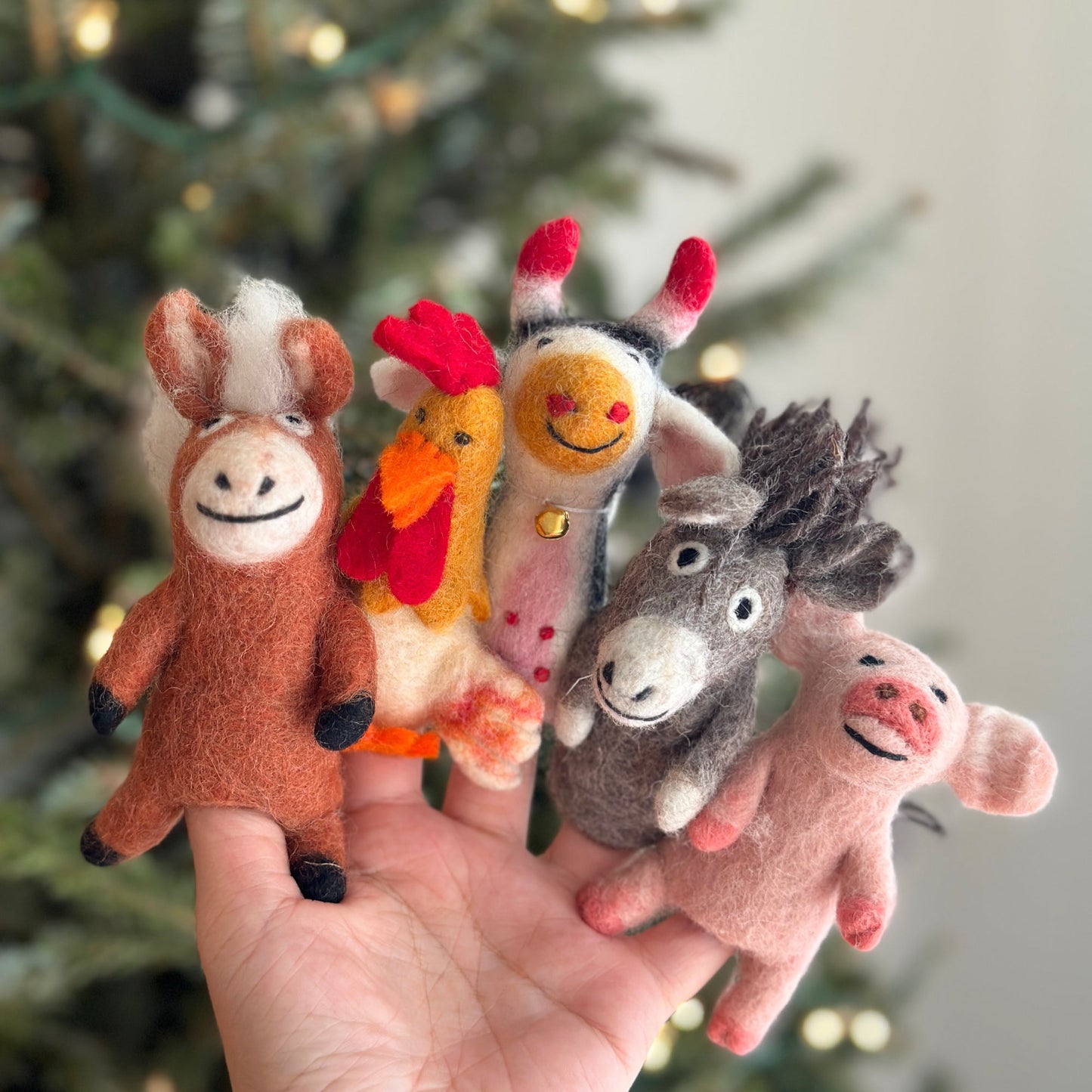 Felt Finger Puppet - Farm Animal Set of 6 Assorted