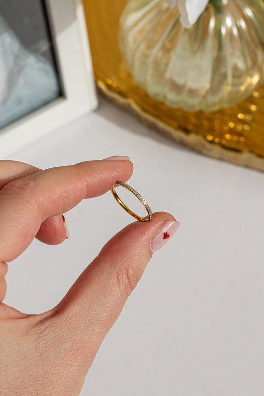 Dainty Crystal Stacker Ring