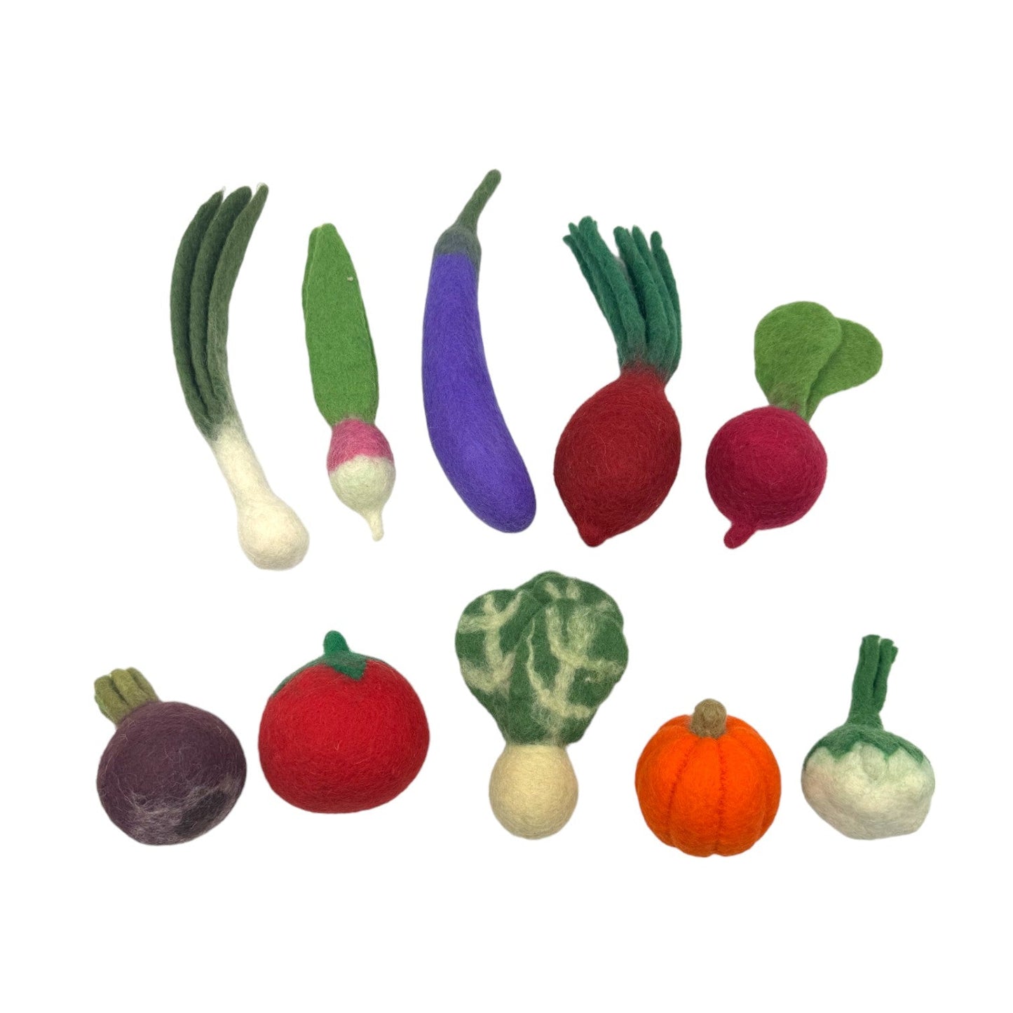 **Pre-order (Ships in 2-3 Weeks)**Handmade in Nepal 100% Wool Felt Foods Play Set for Pretend Cooking and Farmer's Market Play