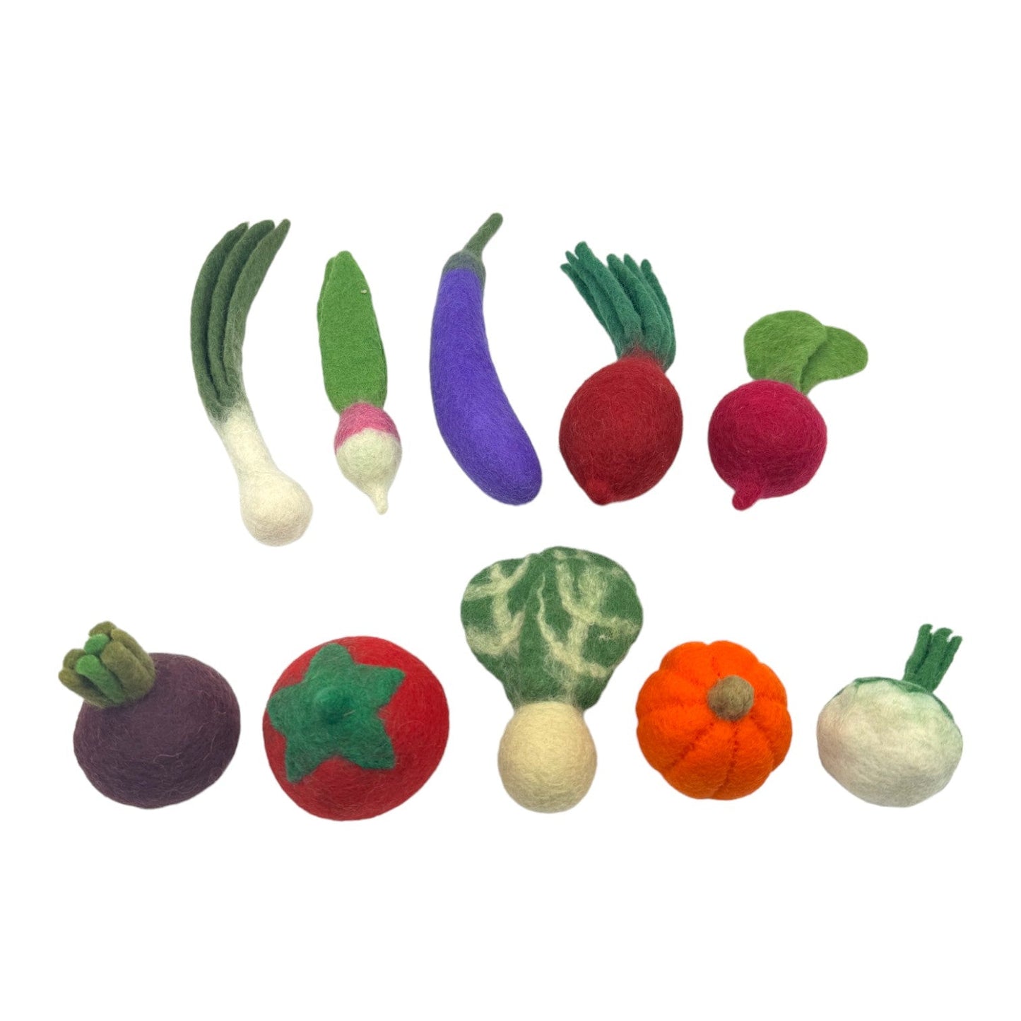 **Pre-order (Ships in 2-3 Weeks)**Handmade in Nepal 100% Wool Felt Foods Play Set for Pretend Cooking and Farmer's Market Play