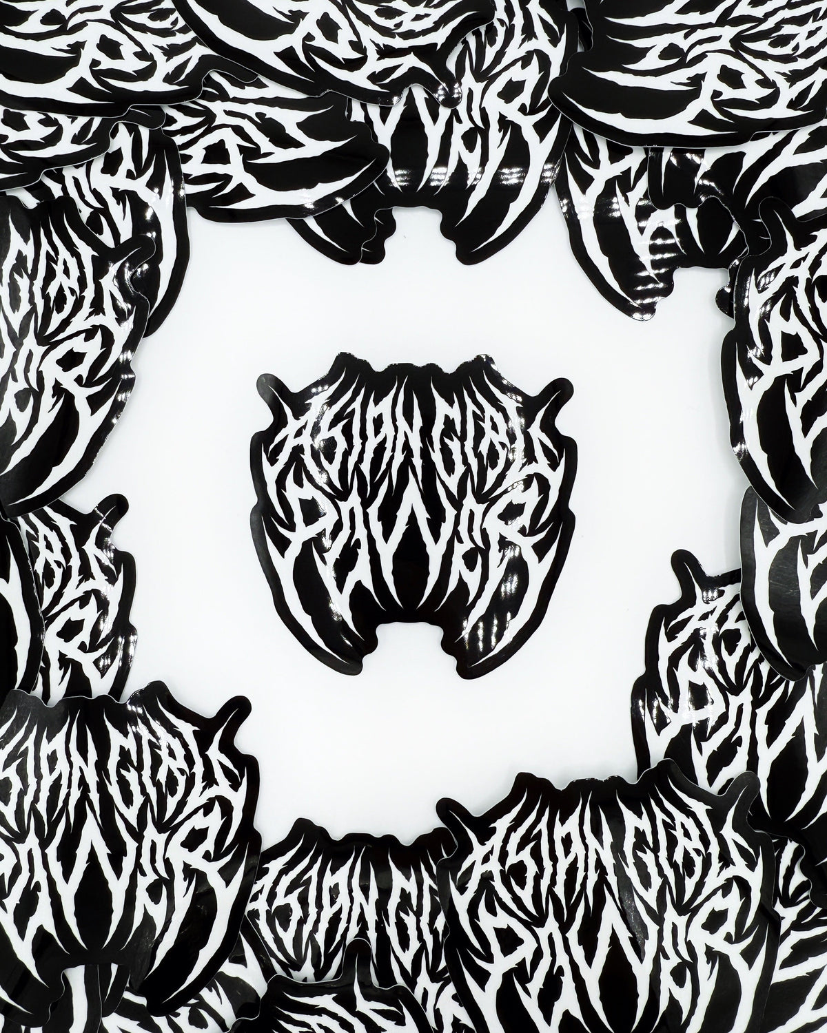 Asian Girl Power Metal Sticker