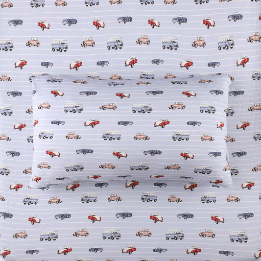 Classic Cruisers (Car)  Twin Fitted Sheet and Pillowcase Set BDLJ