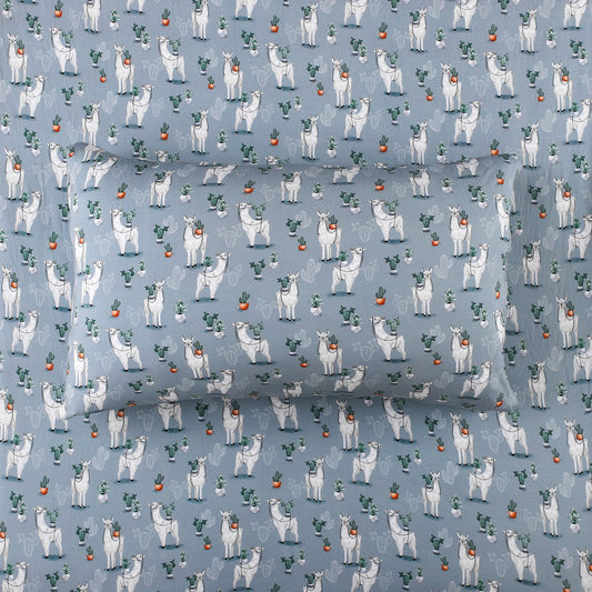 Prickly Llama Twin Fitted Sheet and Pillowcase Set BDLJ