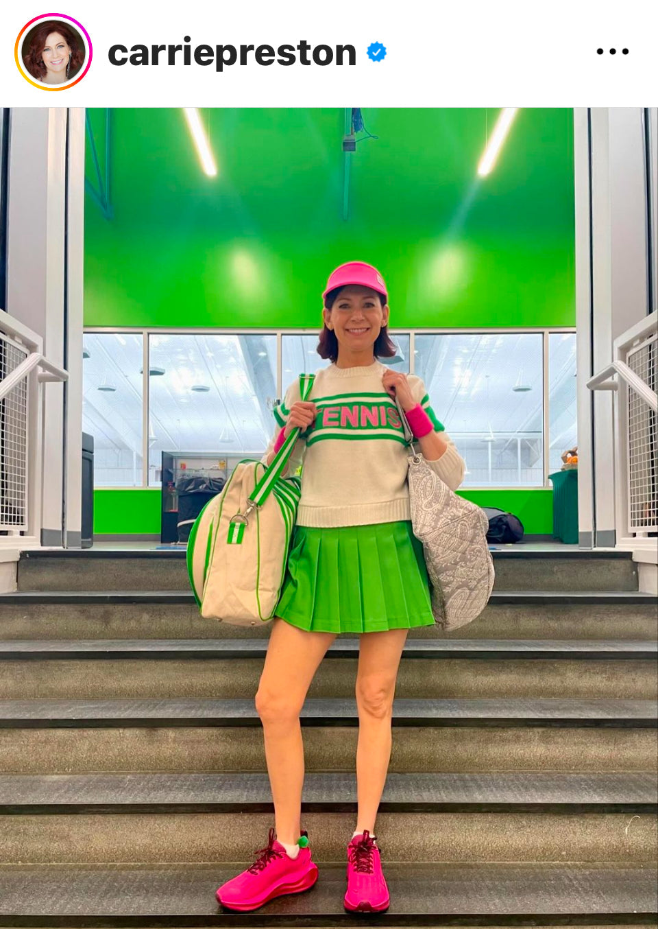 TENNIS SWEATER -Off White, Green, Pinke