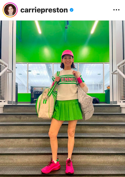 TENNIS SWEATER -Off White, Green, Pinke