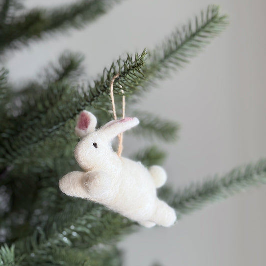 White Bunny Ornament