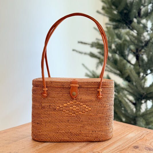 Bali Rattan Handbag - Capri