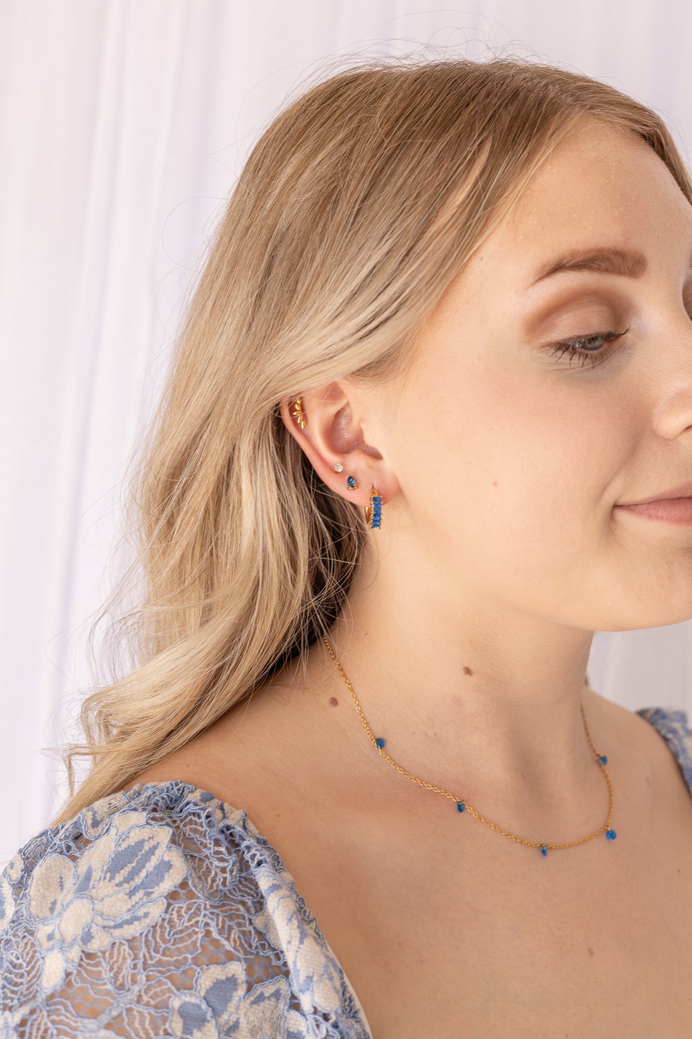 Crystal Hoop in Blue