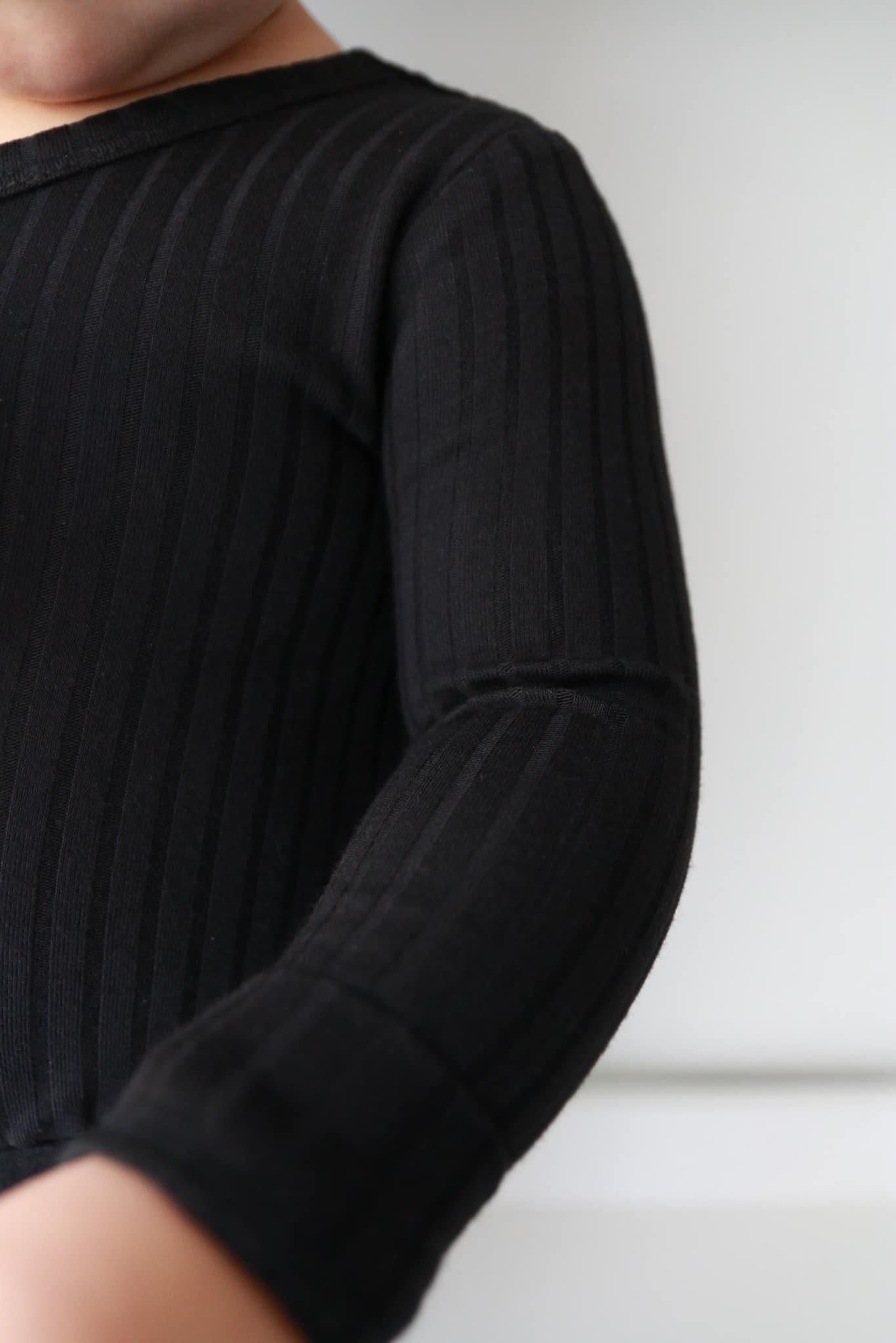 Midnight (Black) Ribbed Romper BDLJ