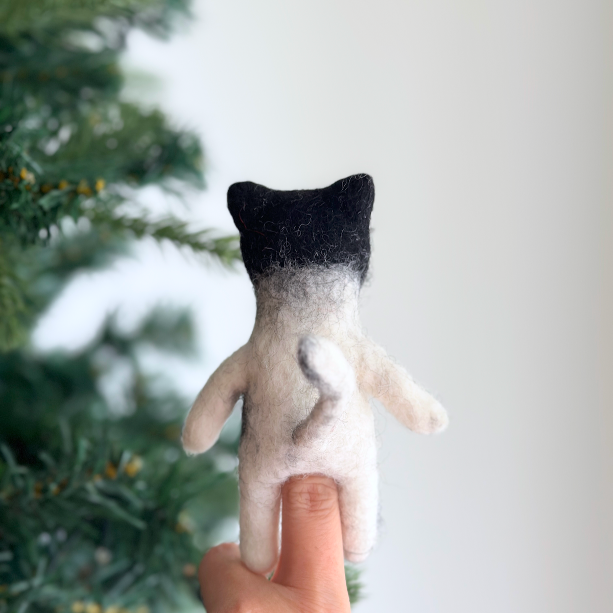 Felt Finger Puppet - "Baby" The Tuxedo Cat 2