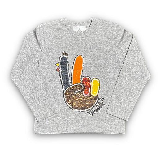 Turkey Long Sleeve Sequin Kid Shirt