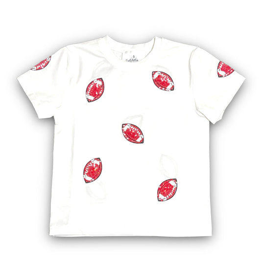 Red Matte Football Sequin Shirt