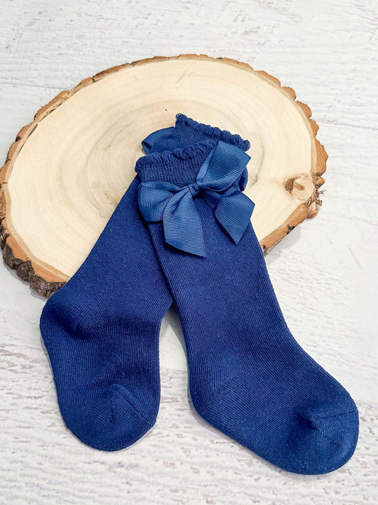 Navy Bow Socks